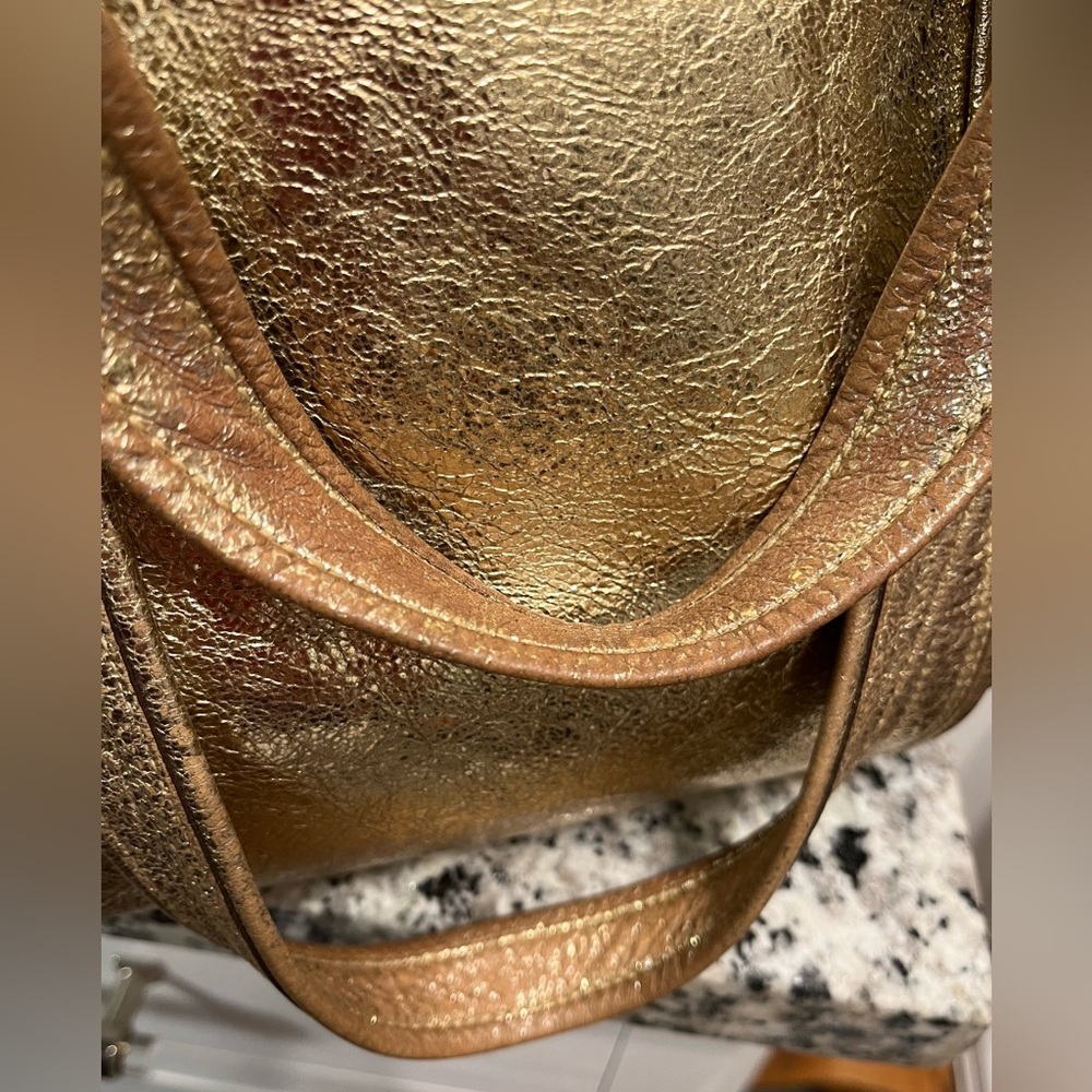 Coach Poppy Gold Metallic Shoulder Bag - Picture 14 of 14